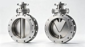 Side-by-side design comparison: Parallel through-conduit slab gate (left) vs. traditional V-pocket tapered wedge gate (right).
