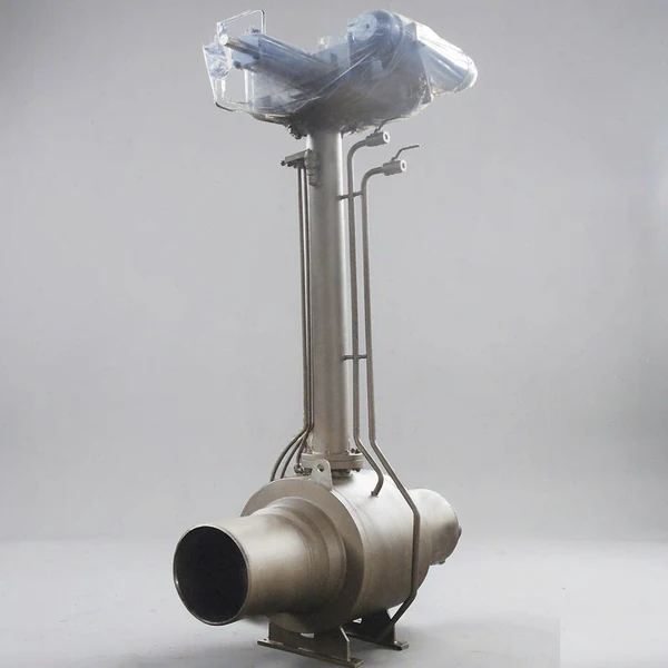Extended-bonnet cryogenic ball valve with actuator and cavity-relief vent lines